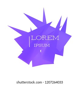 Vector blue triangles gradient set frame for text. Modern Art graphics for hipsters. Dynamic frame stylish geometric colorful kitch. Element for design business cards, invitations, flyers, brochures.