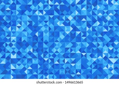Vector blue triangular mosaic background. Abstract retro geometric pattern.