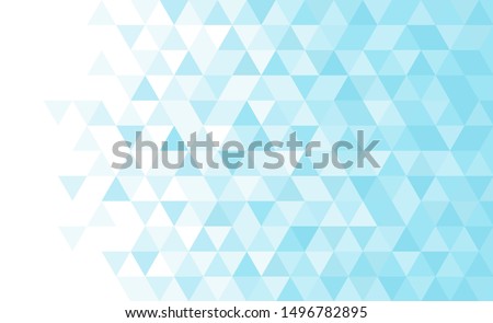 Vector blue triangular mosaic pattern. Abstract geometric polygonal background.