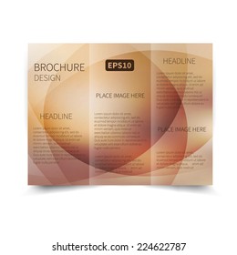 Vector blue tri-fold brochure design template with abstract background EPS10 Tri-Fold Mock up & back Brochure Design