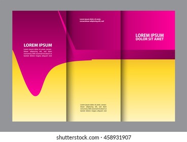 Vector blue tri-fold brochure design template
