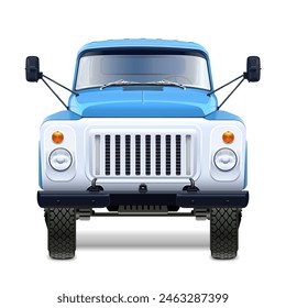 Vector Blue Truck Front Part isolated on white background