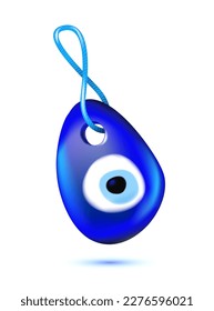 Vector blue turkey eye amulet souvenir keychain