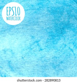 Vector blue turquoise abstract hand drawn watercolor background. Vector illustration EPS10.