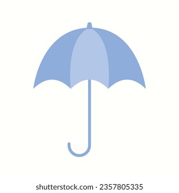 Vector blue umbrella icon in flat design. vector illustration. umbrella sign on white background
