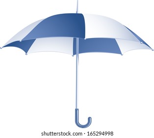 Vector blue umbrella isolated on white background