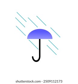 Vector Paraguas azul con signo de gota de lluvia