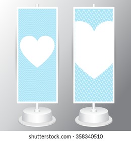 vector blue valentines day vintage lettering background