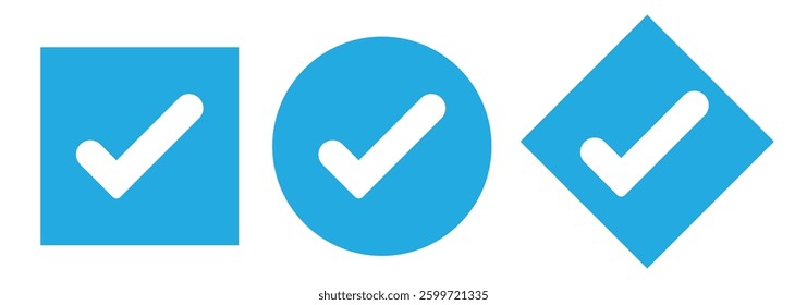 Vector Blue Verified Badge . Blue checkmarks. Blue tick. Profile verification icon vector. Blue verified badge icon vector. Tick, check mark sign symbol of social media profile . 1176