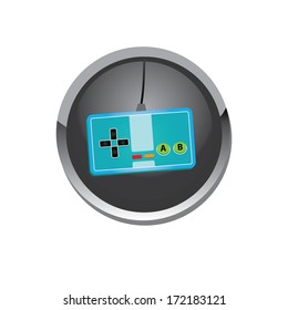 vector blue Video game Controller Icon. game pad or video game console icon