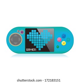 vector blue Video game Controller Icon. game pad or video game console icon
