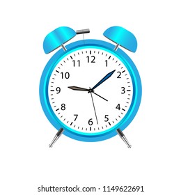 Vector blue watch design on white background, Isolated watch.