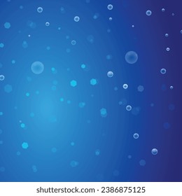 Fondo de agua azul vectorial con burbujas flotando hacia arriba.