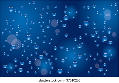 Vector blue water bubbles