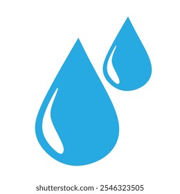 Vector blue water drop. water falling illustration