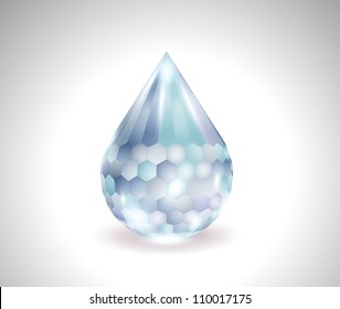 vector blue water drop gemstone