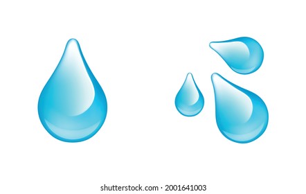 Vector Blue Water Drop Icon Set. Illustration Vector Graphic Of Water Drop.