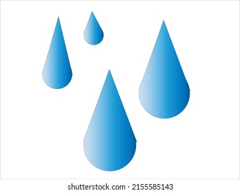 Juego de iconos de caída de agua azul vectorial. Colección de formas de logotipo de caída plana