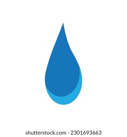Vector blue water drop icon set. Flat droplet logo shapes collection