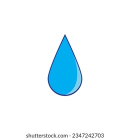 
Vector blue water drop icon set. Flat droplet logo shapes collection.