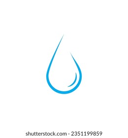 Vector blue water drop icon set. Flat droplet logo shapes collection.