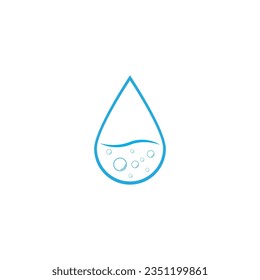 Vector blue water drop icon set. Flat droplet logo shapes collection.