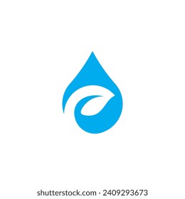 Vector blue water drop icon set. Flat droplet logo shapes collection
