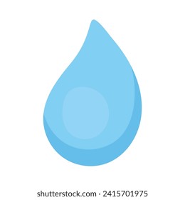 Icono vectorial de caída de agua azul vectorial sobre fondo blanco.