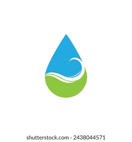 
Vector blue water drop icon set. Flat droplet logo shapes collection.

