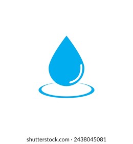 
Vector blue water drop icon set. Flat droplet logo shapes collection.

