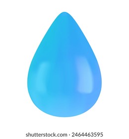 Icono de gota de agua azul Vector. Formas de logotipo de gota 3D. Vector de gotas de suero realista de esencia de fármaco o colágeno. Gota de agua. Icono 3D