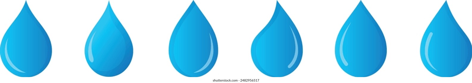 Vector blue water drop icon set. Flat droplet logo shapes collection. Blue collagen droplet isolated on white background.
realistic serum droplet of drug or collagen essence. Water drop set.