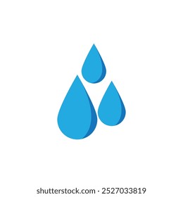 
Vector blue water drop icon set. Flat droplet logo shapes collection.
