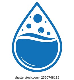 Vector blue water drop icon