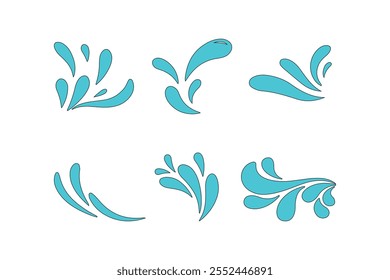 Conjunto de ícones de gota de água azul vetorial. Ilustração vetor gráfico de gota de água.