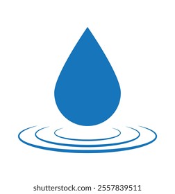 Vector blue water drop icon set. Flat droplet logo shapes collection