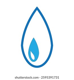 Vector blue water drop icon set. Flat droplet logo shapes collection