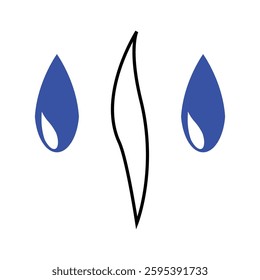 Vector blue water drop icon set. Flat droplet logo shapes collection