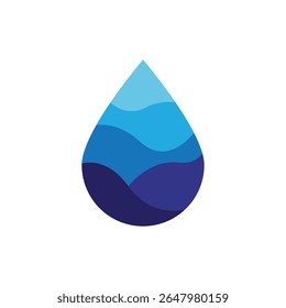 Conjunto de ícones de gota de água azul vetorial, coleção de formas de logotipo de gota plana.