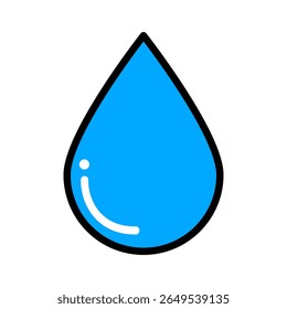 Ícone de gota d'água azul vetorial. Formas de logotipo de Droplet. Vetor gota sérica realista de droga ou essência de colágeno. Gota de água.