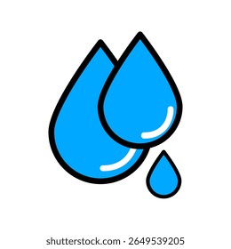 Ícone de gota d'água azul vetorial. Formas de logotipo de Droplet. Vetor gota sérica realista de droga ou essência de colágeno.