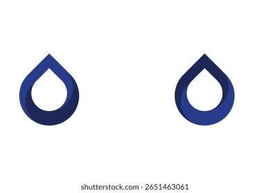 Conjunto de ícones de gota de água azul vetorial. Coleção de formas de logotipo de droplet plano