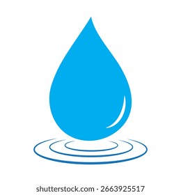 Vector blue water drop icon set. Flat droplet logo shapes collection.