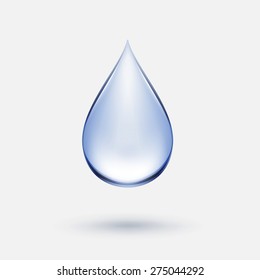 Vector Blue Water Drop Icon Isolated on Background