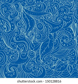 vector blue water floral elements pattern
