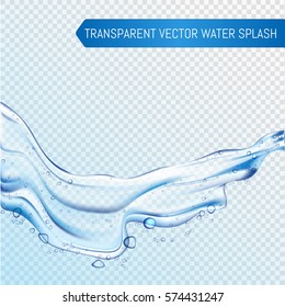 Vector Blue water splash and drops isolated on transparent background. eps 10