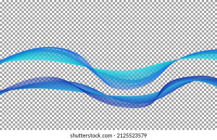 Vektorblaue Aquarelllagenform Wavy-Muster-Konzept auf transparentem Hintergrund Mix Design-Stil-Illustration.