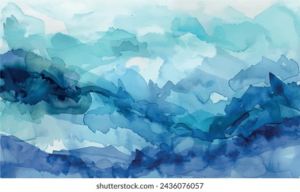 vector blue watercolor abstract background