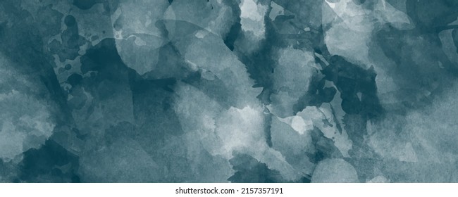 Vector blue watercolor art background. Grunge template for flyers, cards, poster, cover. Hand drawn vector old texture. Watercolour banner. Painted template for design.