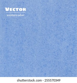 Vector blue watercolor background. Watercolor texture. Decoration design element. Textured backdrop. Square banner. Hand drawn design element. Realistic paper texture. Vector illustration.